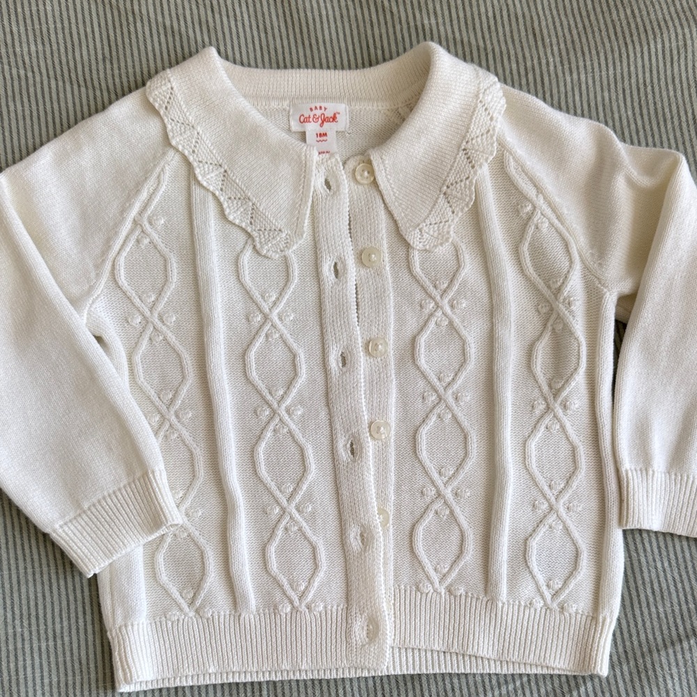 Cat & Jack Ivory Cardigan with bloomer for baby